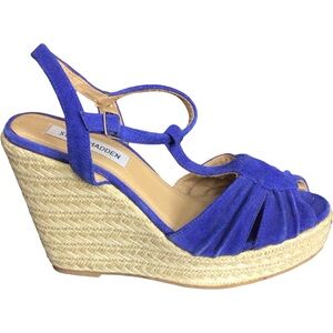 Steve Madden Royal Blue Wedge Sandals size 7.5